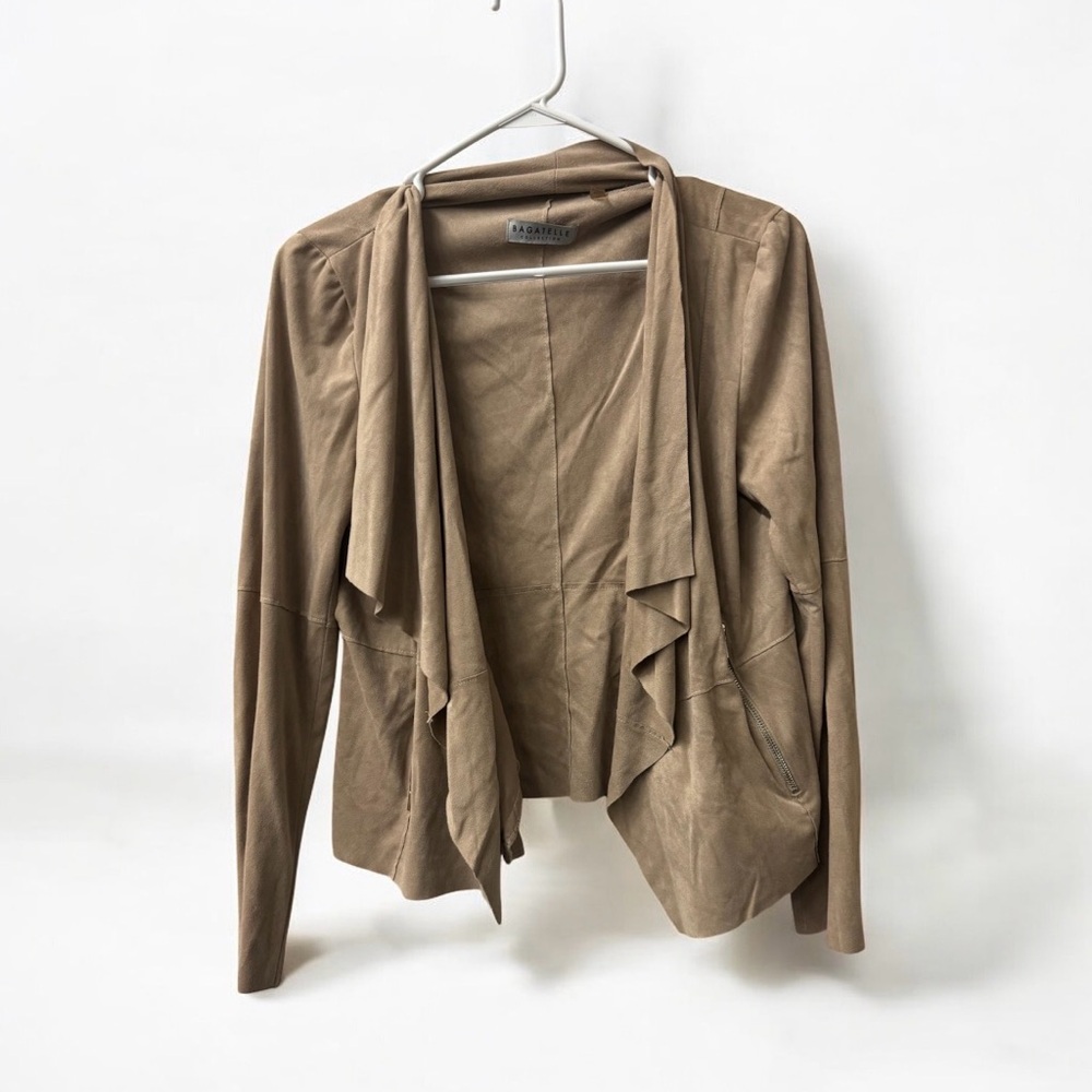 Bagatelle Taupe Draped Women's Blazer